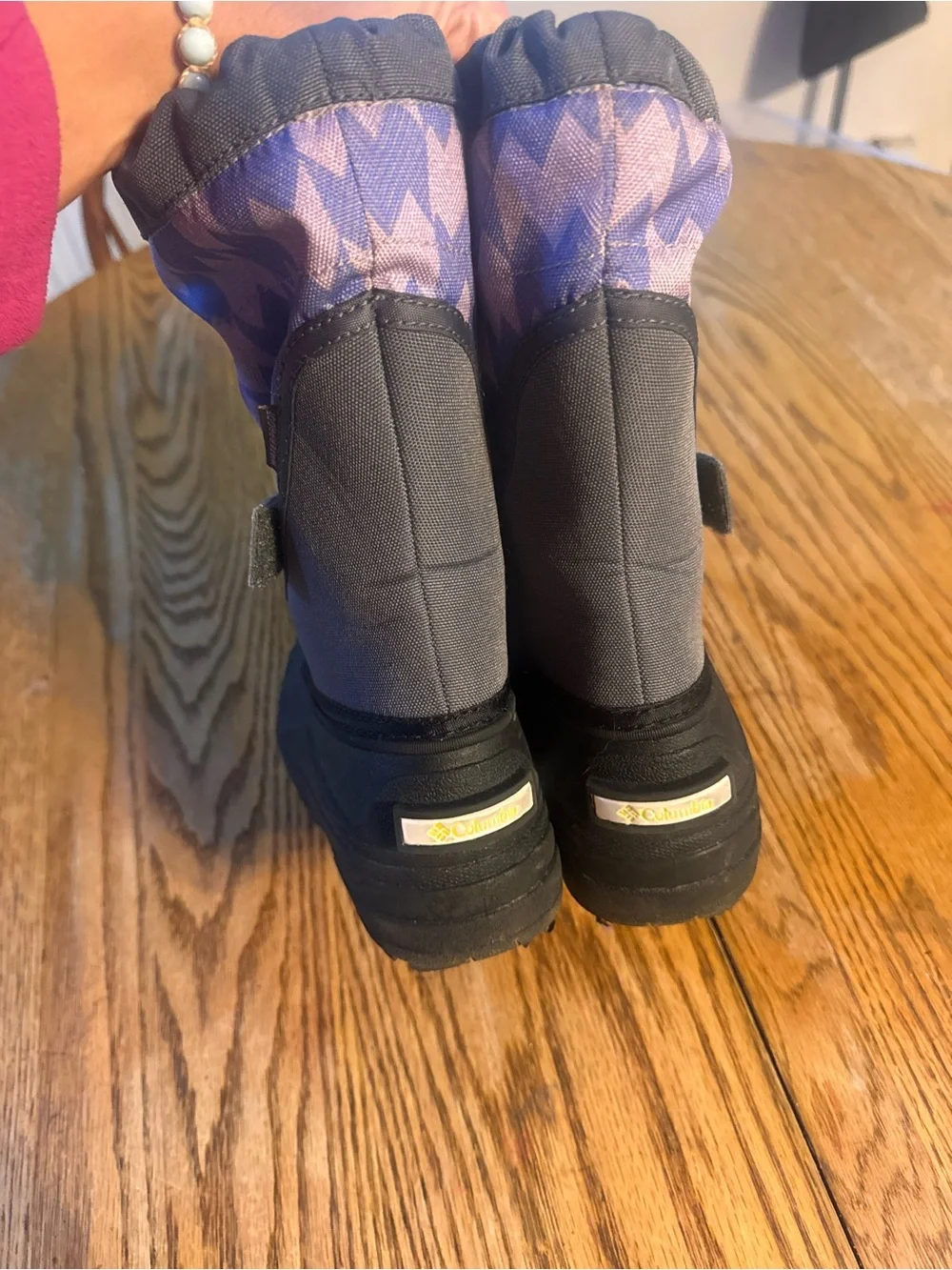 Columbia Kids Purple and Black Insulated Snow Boot with Neon Accent